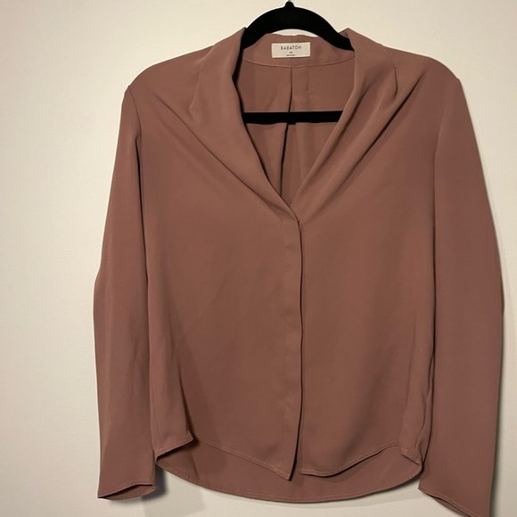 Babaton Tan V-Neck Blouse - Picture 1 of 13